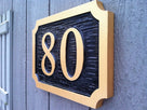 Rectangular Bold House Number sign - Custom Carved (A64) - The Carving Company