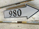 Arrow Shaped Office or House Number Sign Pointing Right or Left, Up or Down (B33) - The Carving Company