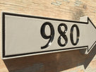 Arrow Shaped Office or House Number Sign Pointing Right or Left, Up or Down (B33) - The Carving Company