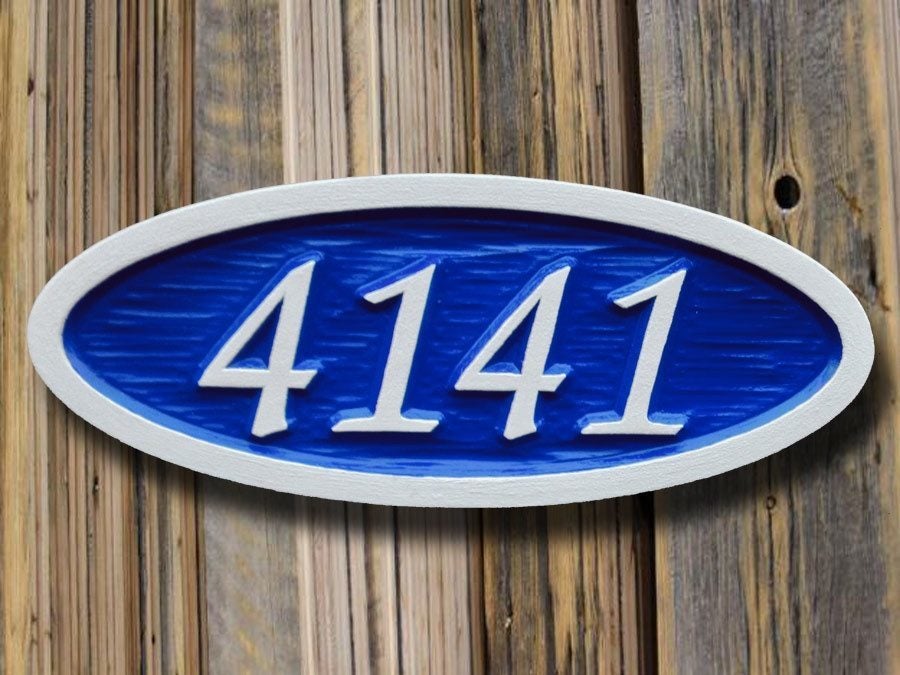 Custom Carved Oval House number / Street Address Sign - Made to Order (A10) - The Carving Company