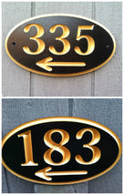 Custom Carved House Number - Street address Sign with arrow (A58) - The Carving Company
