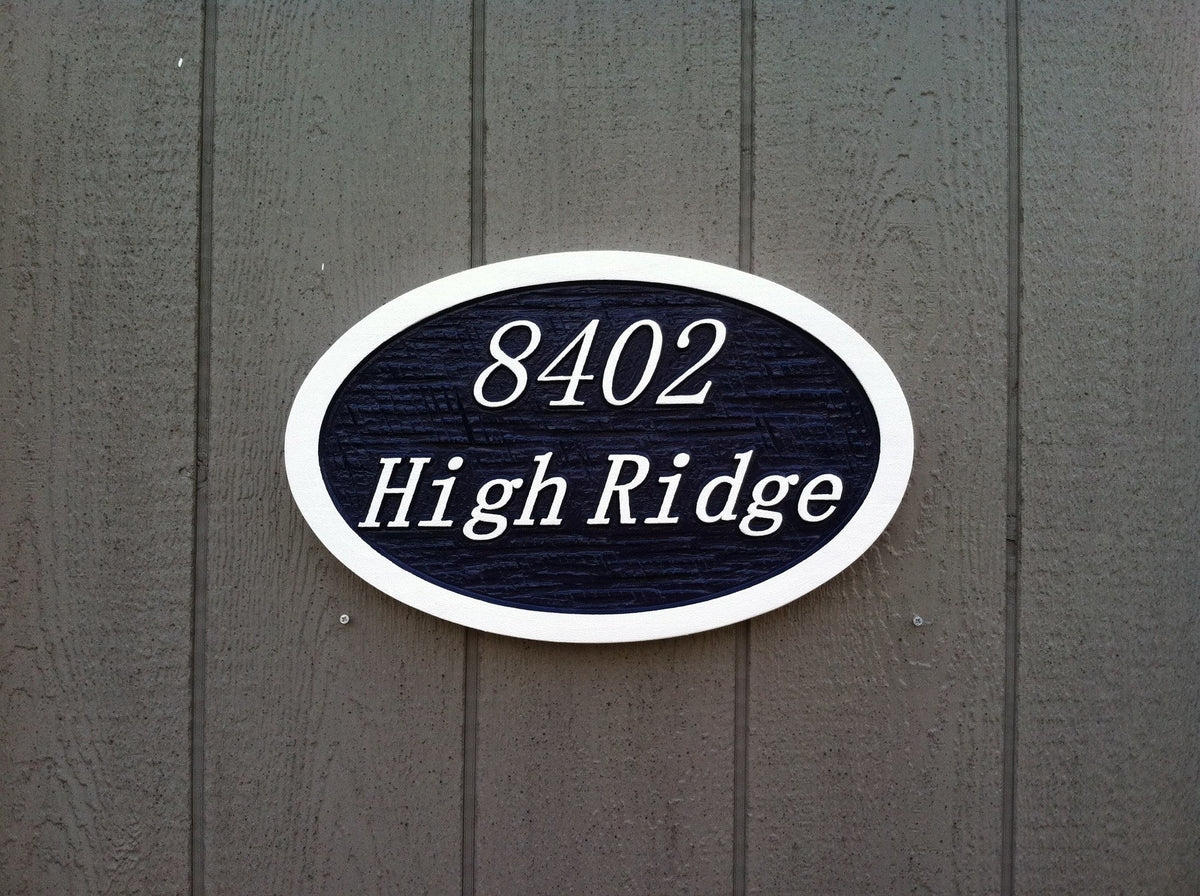 Custom Carved Oval Address Sign (A40) - The Carving Company