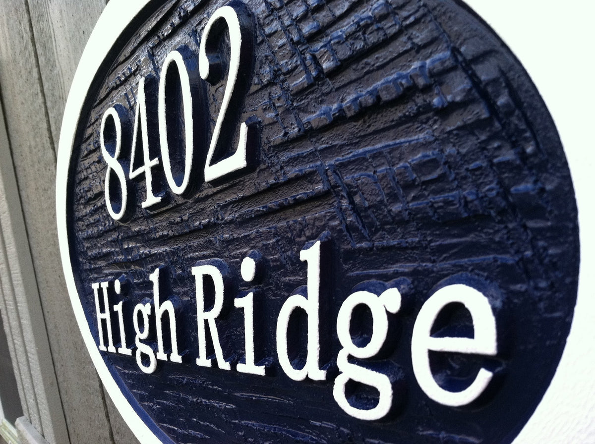 Custom Carved Oval Address Sign (A40) - The Carving Company