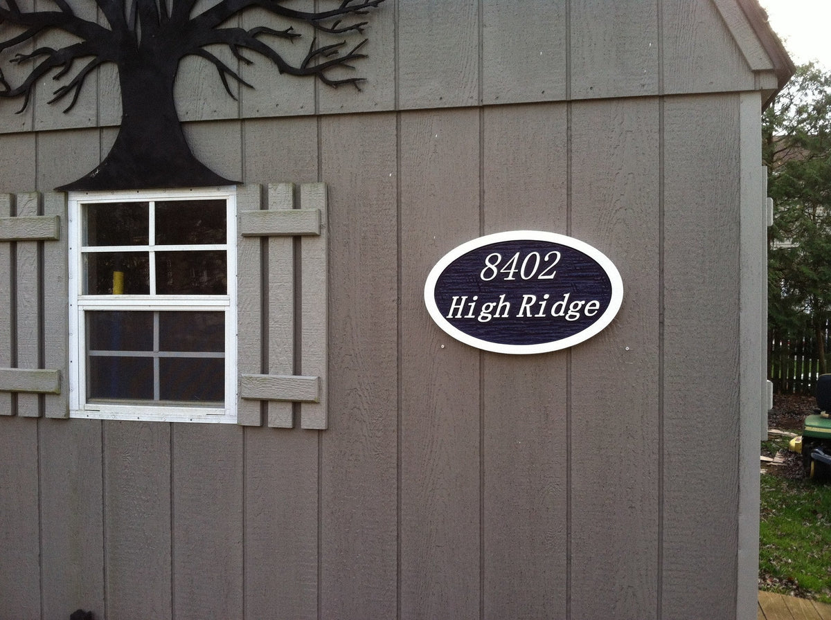 Custom Carved Oval Address Sign (A40) - The Carving Company