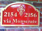 Custom Carved Street Address Sign with Fleur-de-lis (A16) - The Carving Company