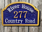 Custom Carved Street Address sign - Personalized Entrance Plaque(A9) - The Carving Company