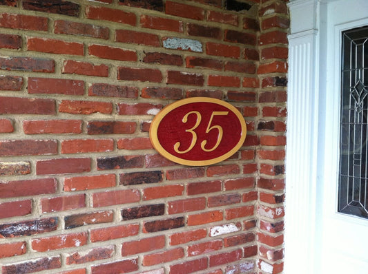 Custom Carved Street House number plaque  (A39) - The Carving Company