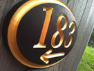 Custom Engraved House Number with arrow (A36) - The Carving Company