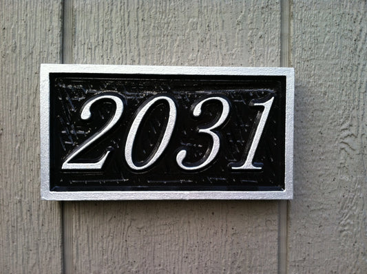 Custom House Number Sign Rectangle - up to 4 numbers (A46) - The Carving Company