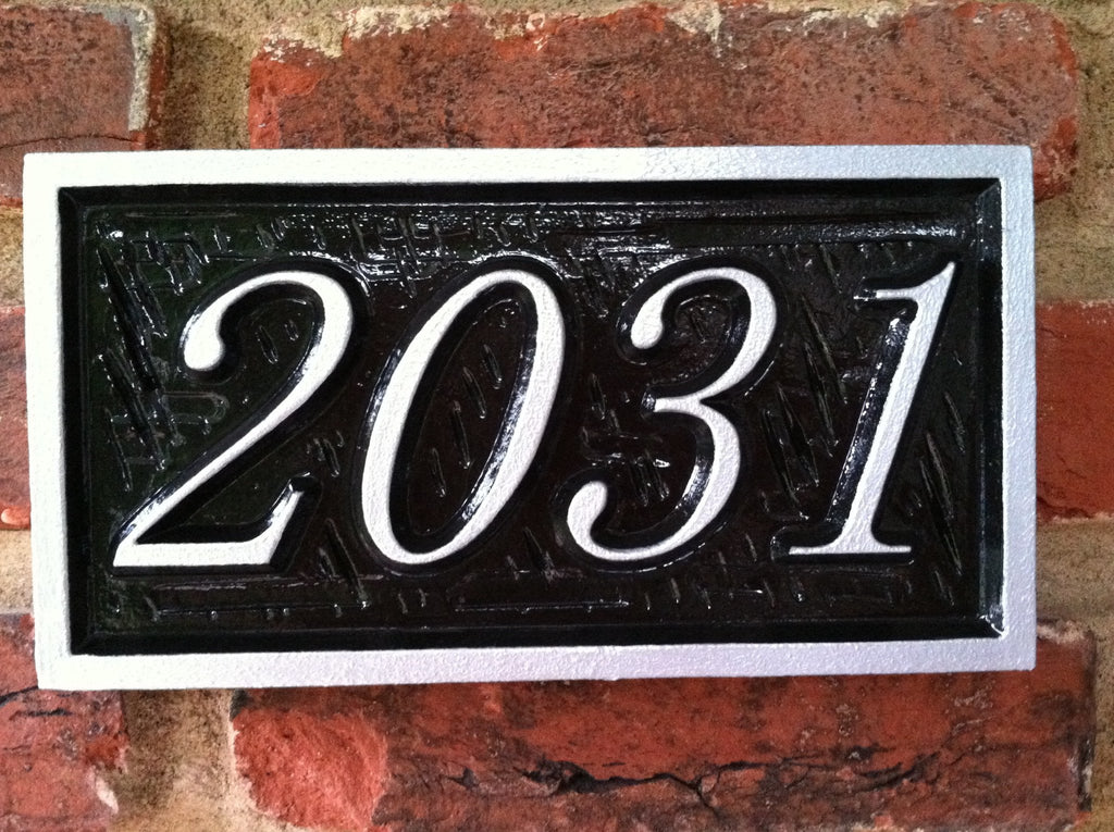 Custom Number Sign Custom House Number Sign. Rectangle - up to 4 numbers – The Carving Company