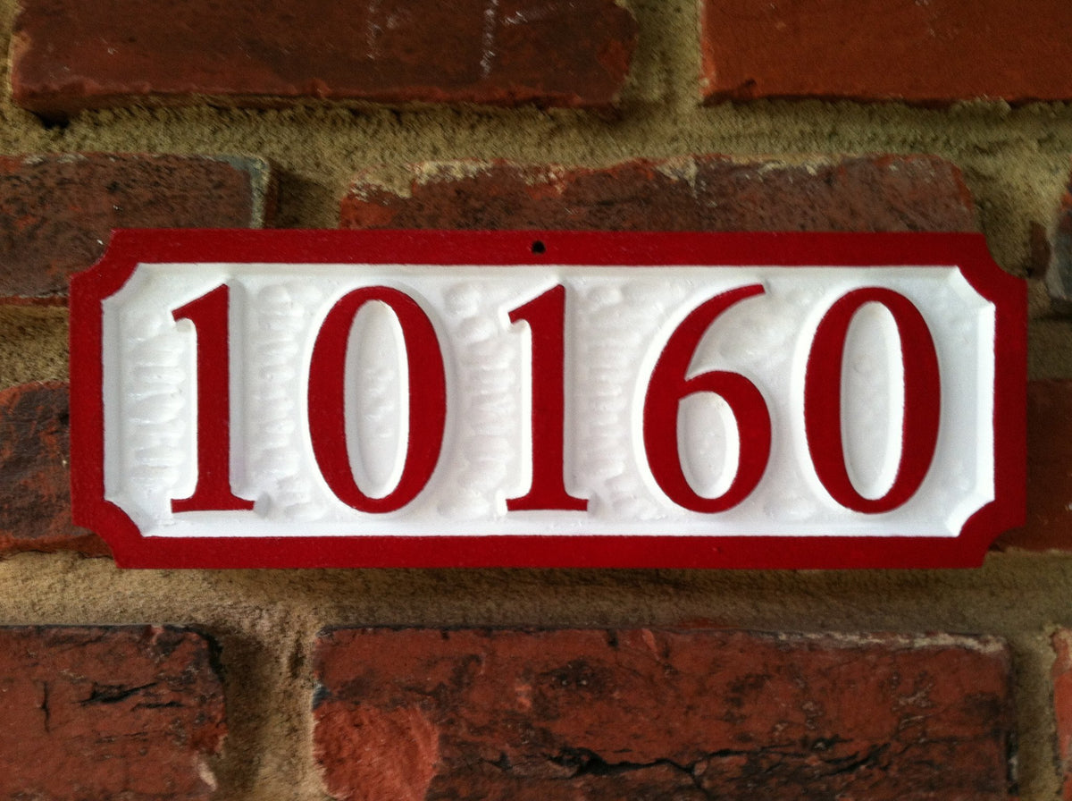Custom Rectangular House Number Sign with Scalloped Corners (A48) - The Carving Company