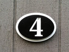 House Number Plaque - V-Carved Oval  (A402) - The Carving Company