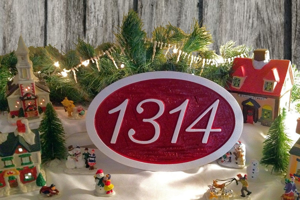 Made to Order Oval House number Sign (A33) - The Carving Company