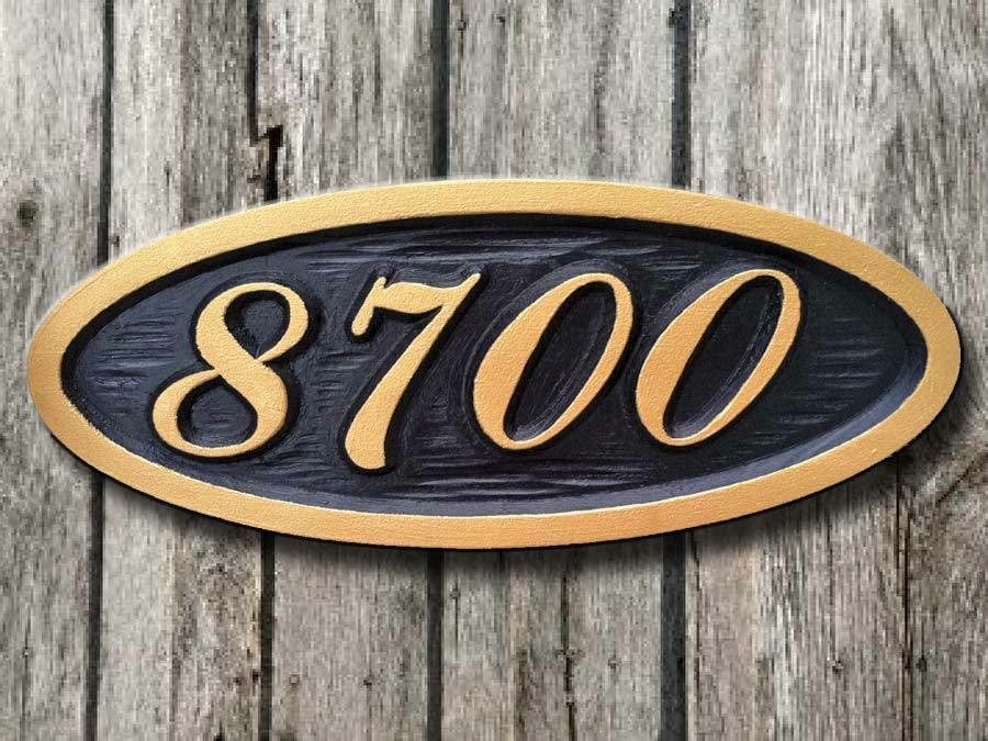 Made to Order- Custom Carved Oval House number  (A32) - The Carving Company
