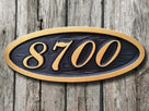 Made to Order- Custom Carved Oval Address number  - House Plaque with Letter or Special Character  (A153) - The Carving Company