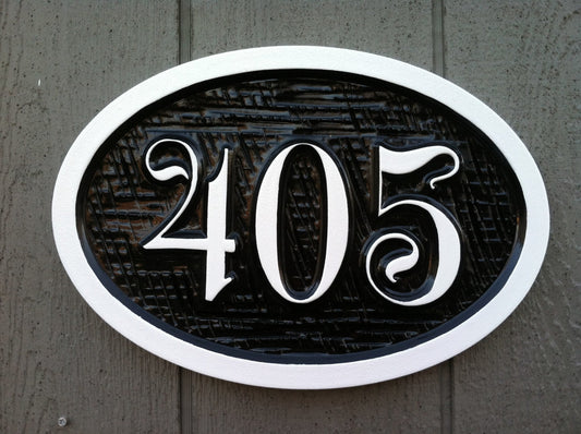 Made to order Custom Carved Street Address sign / House Marker (A113) - The Carving Company