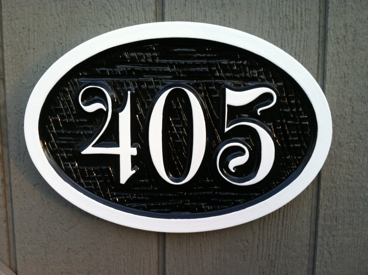 Made to order Custom Carved Street Address sign / House Marker (A113) - The Carving Company