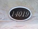 Oval House Number Sign with Cross Hatched Texture (A38) - The Carving Company