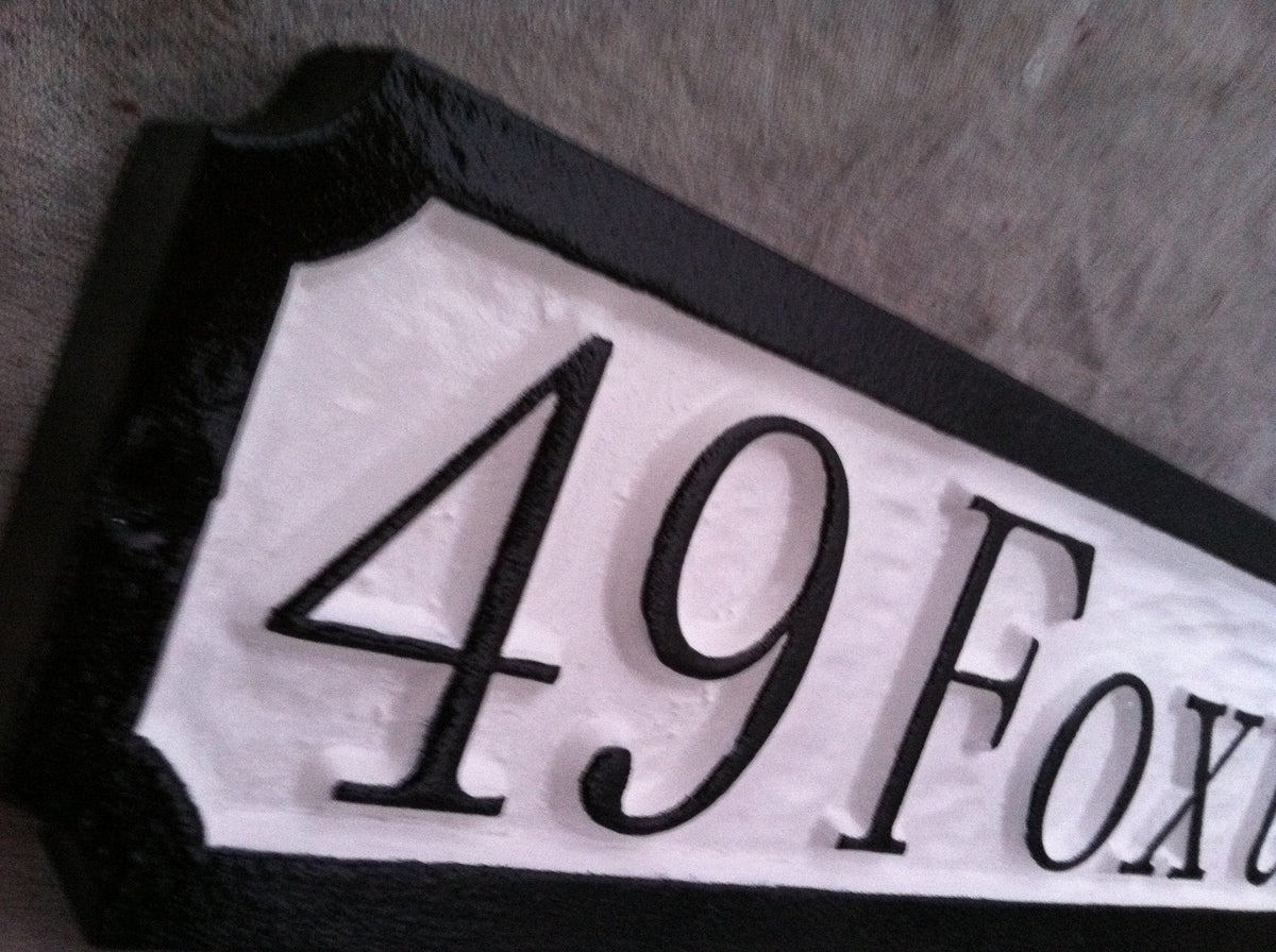 Personalized Address Sign with Street Name  (A54) - The Carving Company
