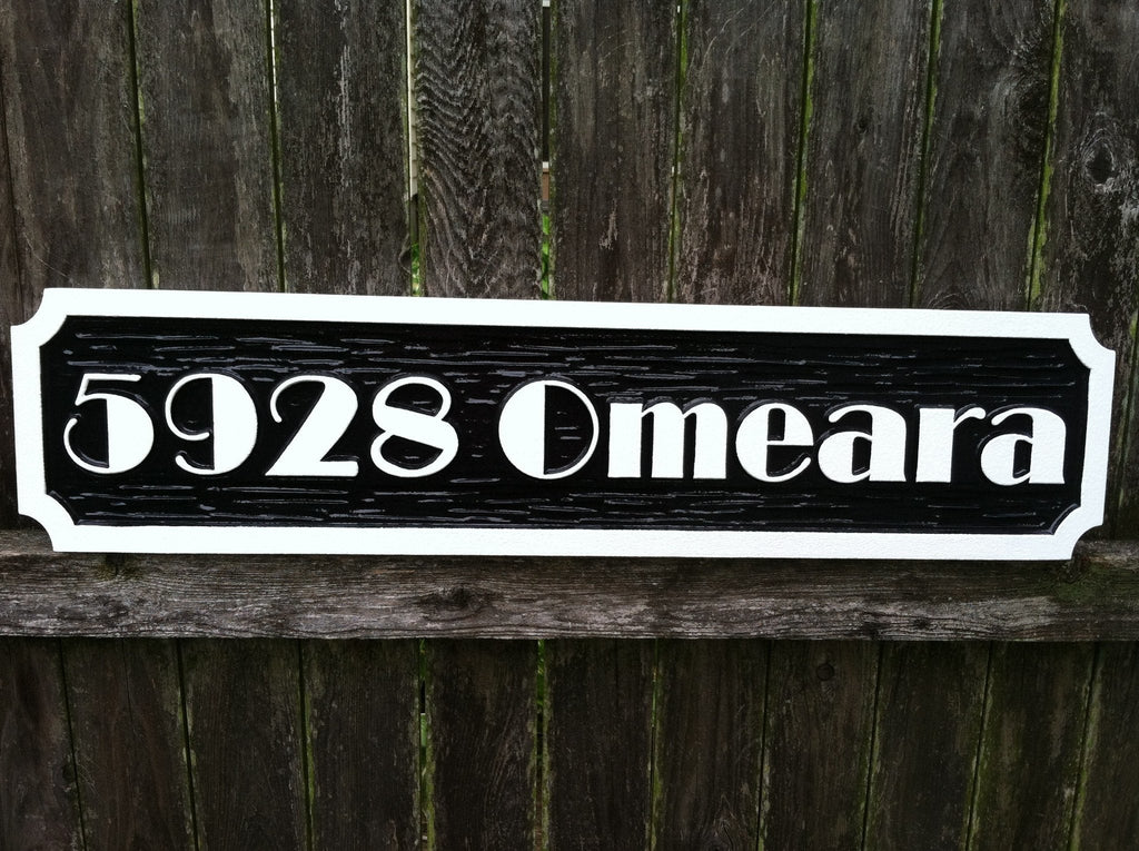 Personalized Address Sign with Street Name with Broadway Font (A51) - The Carving Company