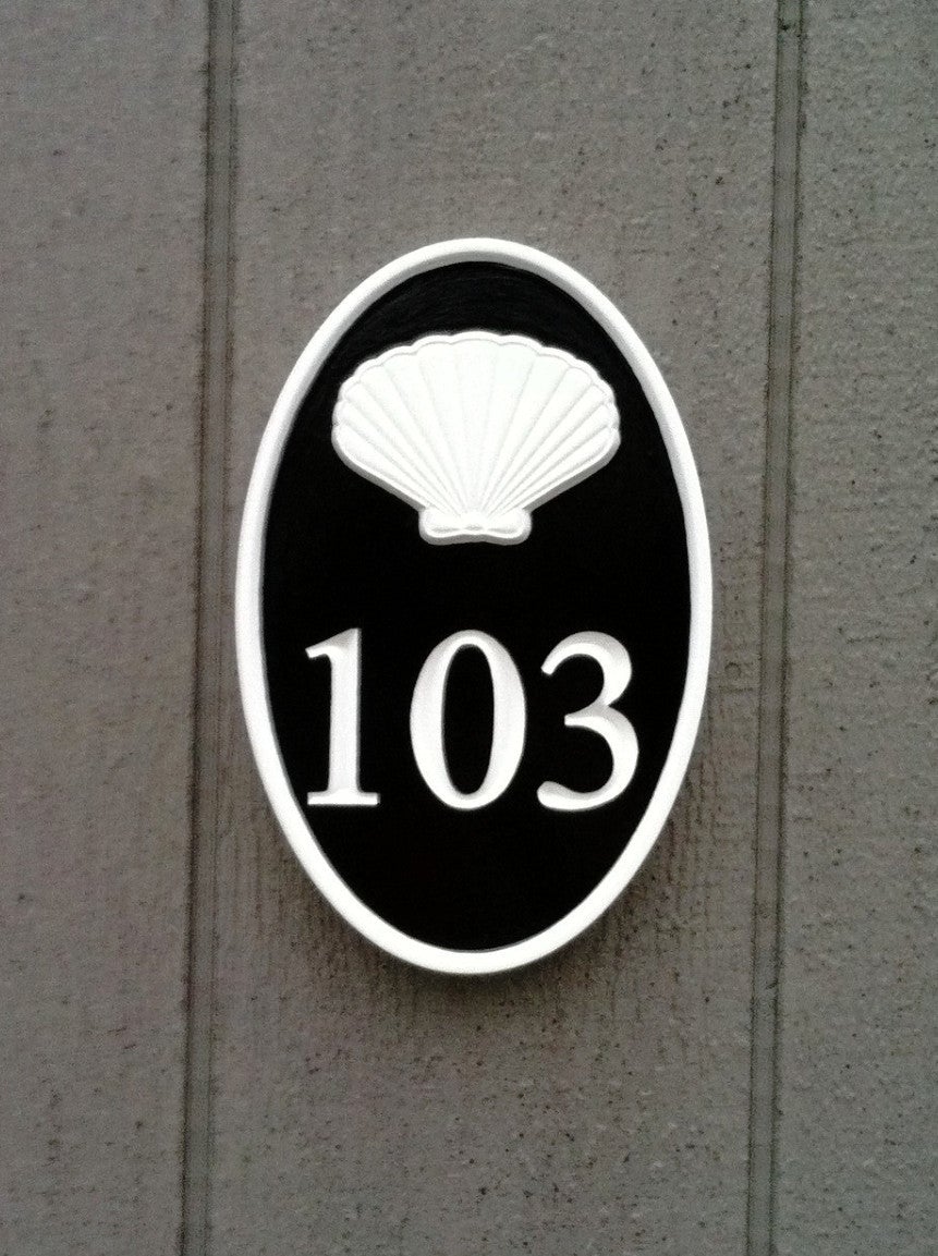 House number sign with anchor or other stock image weatherproof (A312) - The Carving Company