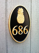 House number sign with anchor or other stock image weatherproof (A312) - The Carving Company