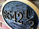 House number plaque with 1/2 - Custom Carved Signs (A70)