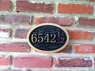 House number plaque with 1/2 - Custom Carved Signs (A70) - The Carving Company