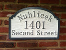 Peronalized Carved Street Address sign with Family Name (A15) - The Carving Company