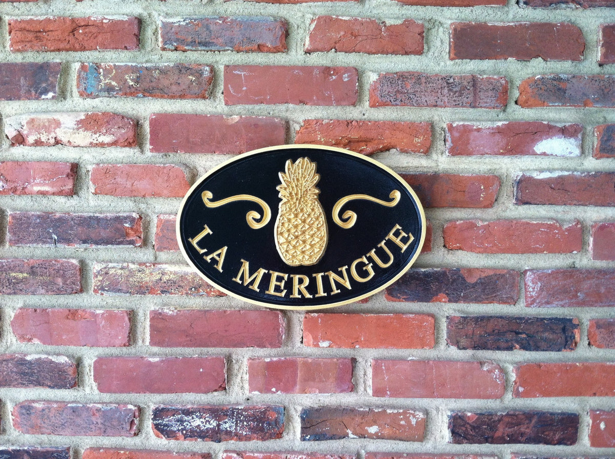 Family Entrance Welcome Sign with Pineapple - Personalized (LN18) - The Carving Company