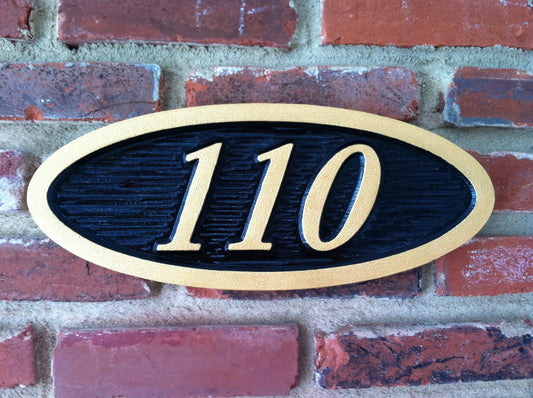 Custom Carved Oval House Number Plaque(A4) - The Carving Company