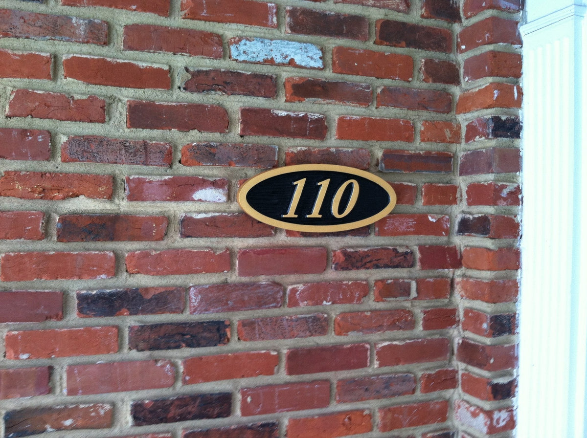 Custom Carved Oval House Number Plaque(A4) - The Carving Company