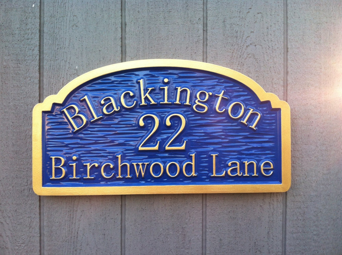 Custom Carved House address sign (A60) - The Carving Company