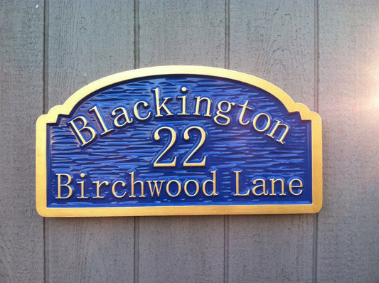 Custom Carved House address sign (A60) - The Carving Company