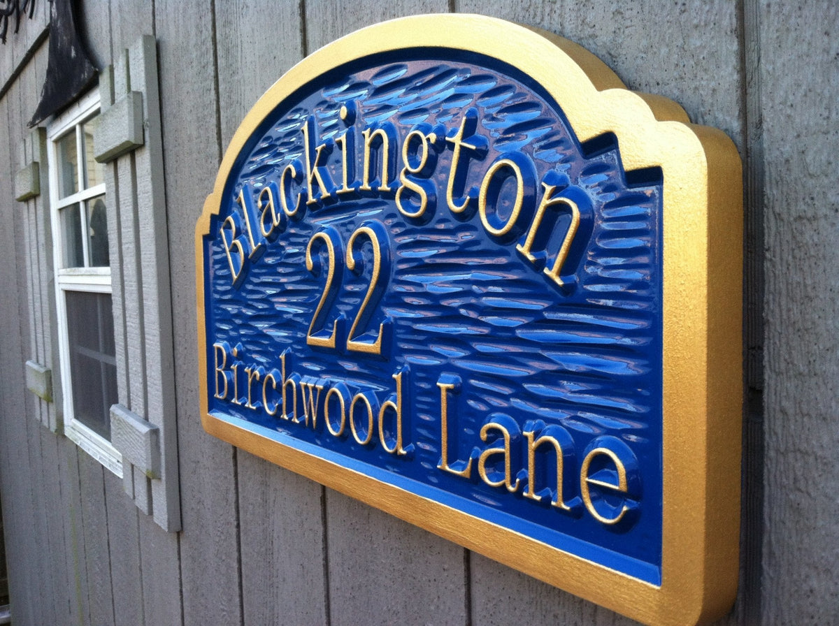 Custom Carved House address sign (A60) - The Carving Company