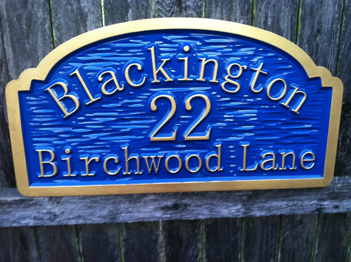 Custom Carved House address sign (A60) - The Carving Company
