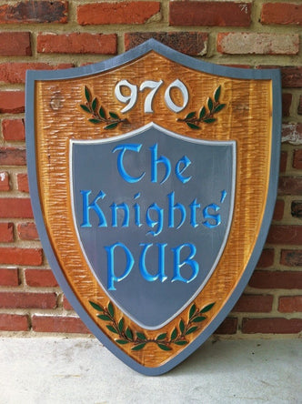 Custom Carved Cedar Pub Sign  (BP101) - The Carving Company
