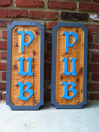 Custom Carved Cedar Pub Signs  (BP100) - The Carving Company