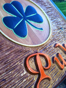 Classic Cedar Carved Personalized Pub Sign with Shamrock (BP3) - The Carving Company