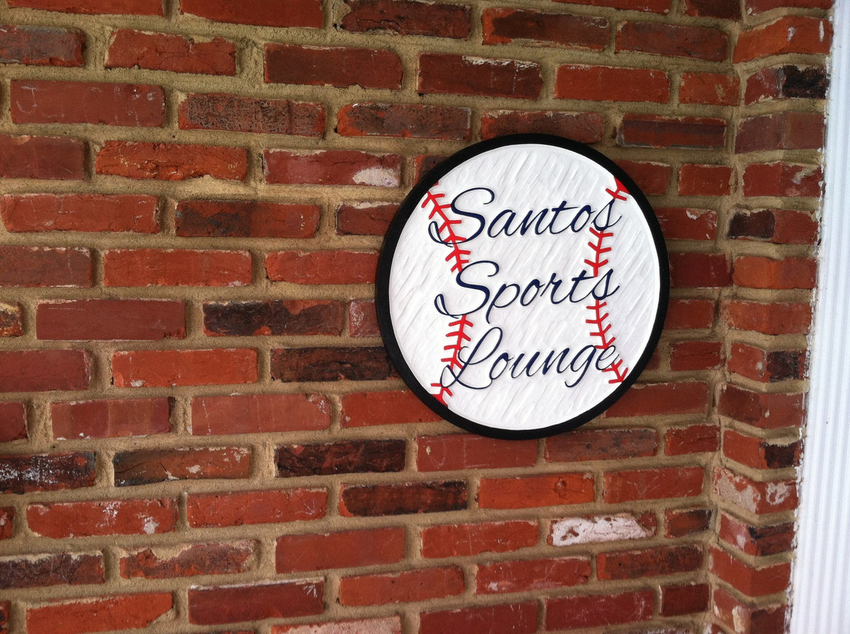 Personalized Baseball Bar Sign - Sports Bar Sign - Custom Carved Signs (BP1) - The Carving Company