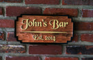 Bar or Pub sign - Made to order with your name - Personalized Custom Carved Bar Signs (BP43) - The Carving Company