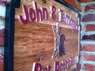 Custom Carved Cedar Wood Bar Sign with Bear image- Design your own (BP42) - The Carving Company