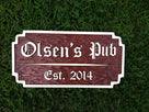 Personalized Old English Bar Sign with Est. Date (BP36) - The Carving Company