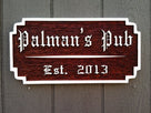 Personalized Old English Bar / Pub Sign - Custom Carved Cedar Wood Signs (BP22) - The Carving Company