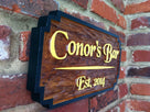 Personalized Cedar Bar Sign with Est. Date (BP11) - The Carving Company