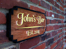 Personalized Cedar Bar Sign with Est. Date (BP11) - The Carving Company