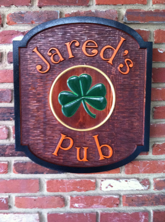 Personalized Pub Sign - Custom Carved Solid Cedar - (BP13) - The Carving Company