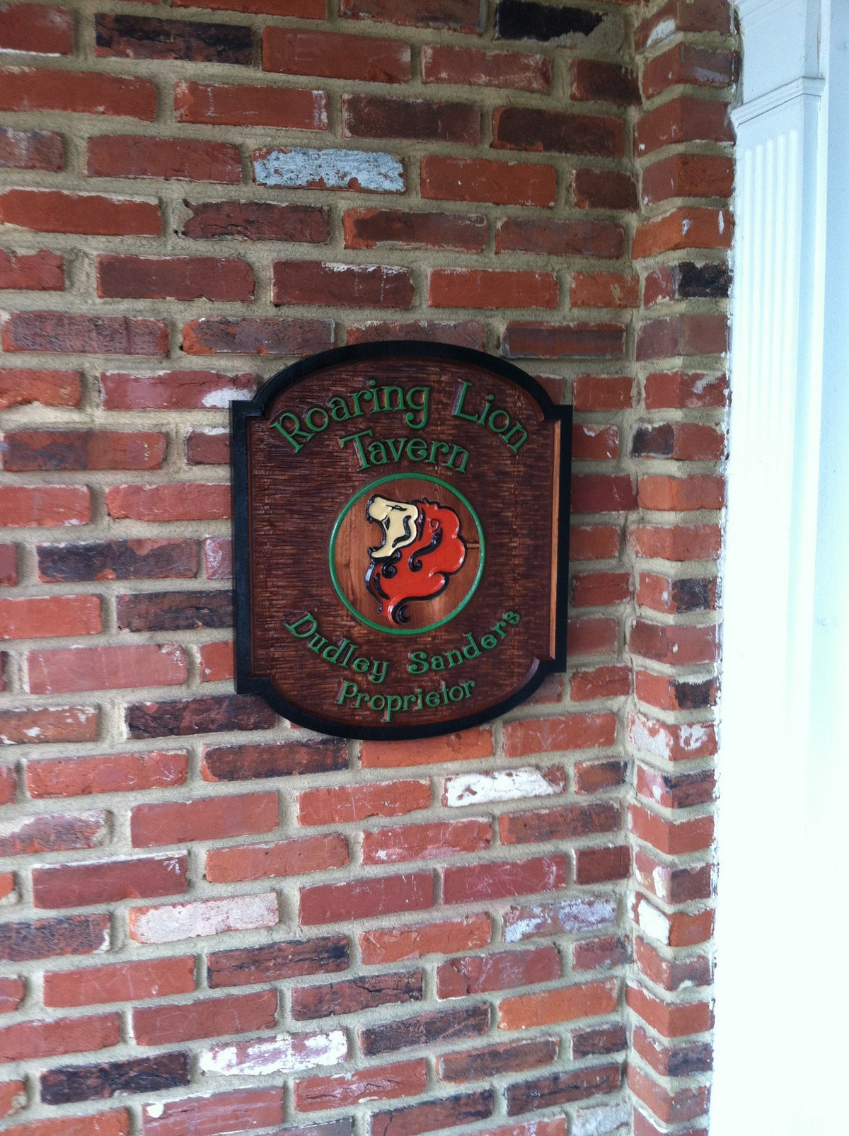 Custom Tavern Carved Wood Sign with Lion image or logo (BP15) - The Carving Company