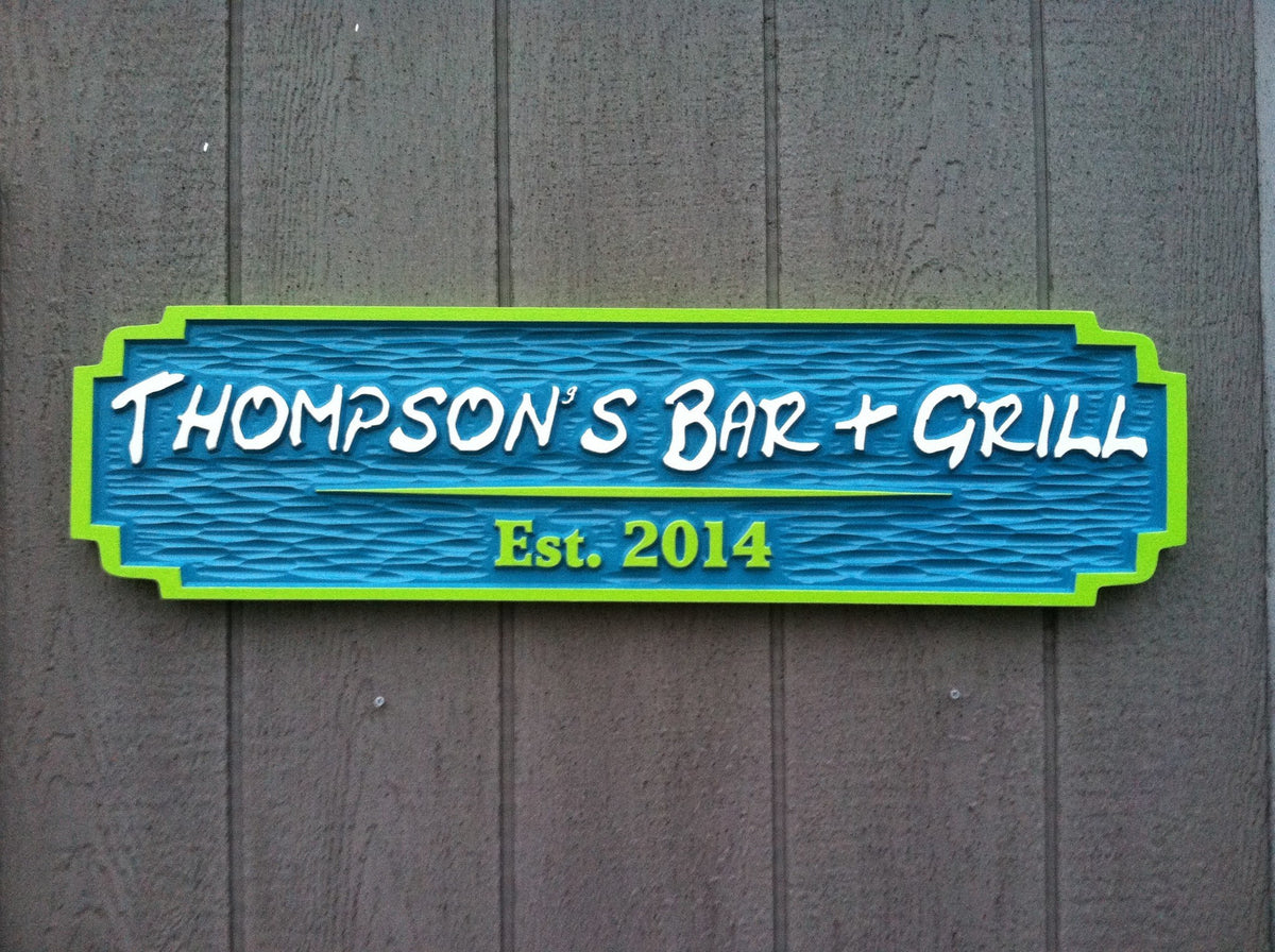 Custom Bar and Grill Sign - Made to Order  (BP45) - The Carving Company