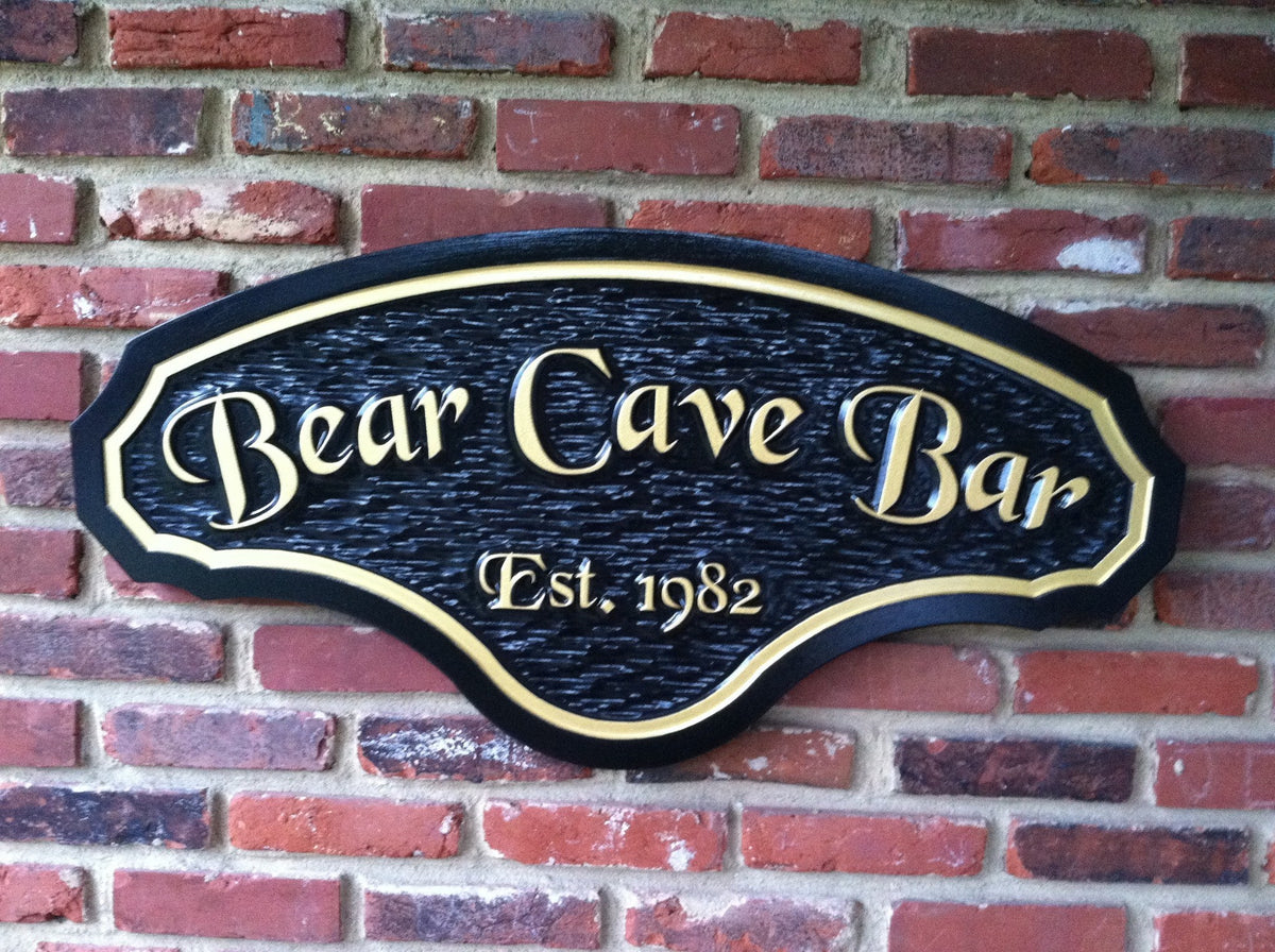 Bar sign with est. date - Man Cave  (MC5) - The Carving Company